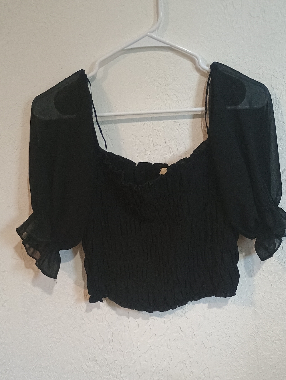 Garage Black Ruched Blouse